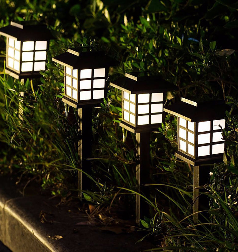 2 Pack Solar LEDLawnLights Pathway Lights Set Outdoor Yard Garden Walkway Landscape Lamp