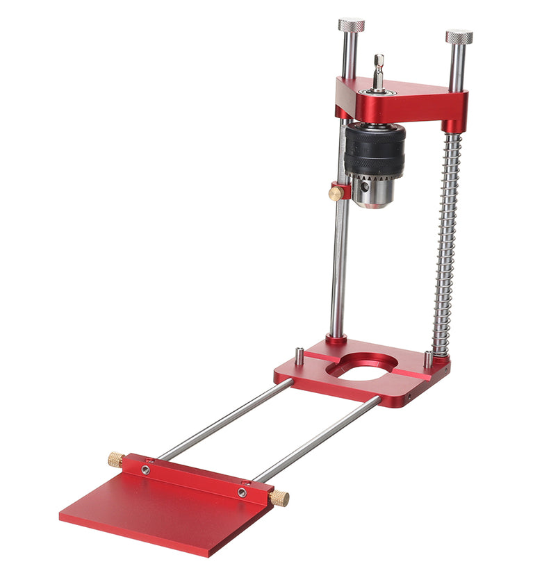 All Aluminum Alloy Adjustable Woodworking Drill Locator Pro Auto Line Drill Guide Puncher Mini Bench Drill Press Precise Positioning Tools Hole Drill