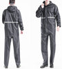 Adults Raincoat Mens Rain Long Pants Anti-UV Riding Cover Rainsuit Jacket & Hat