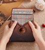 17 Keys Gauntlets Thumb Piano Mahogany Kalimbas Wood Acoustic Musical Instrument for Beginner  With Accessories