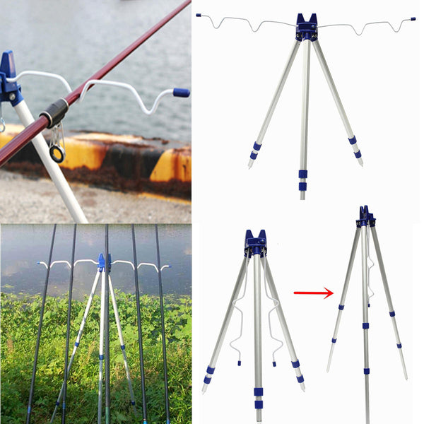 Portable Folding Fishing Rods Tripod Stand Rest Tackle for Outdoor