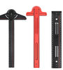 Aluminum Alloy Woodworking Carpentry Edge Ruler with Adjustable Protractor Angle Finder T-square Marking Scriber Gauge for Carpenter Work Layout and Measuring Tools