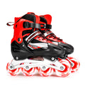 3 Sizes Kids Adjustable Roller Skate with LED Flashing Wheels Girl Boy Roller Shoes Inline Skates for Children&Adult