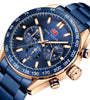 MINI FOCUS 0403G with Calendar Window Luminous Pointer 3 Sub-Dial 3ATM Waterproof Men Wrist Watch Quartz Watch