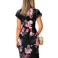 Non-Elastic V-Neck Floral Printed Split Floral Casual Dress For Women