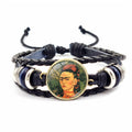 Adjustable Men Women Leather Bracelet Multi-Layer Hand-Woven Women Wearing Flowers Bracelet
