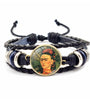 Adjustable Men Women Leather Bracelet Multi-Layer Hand-Woven Women Wearing Flowers Bracelet