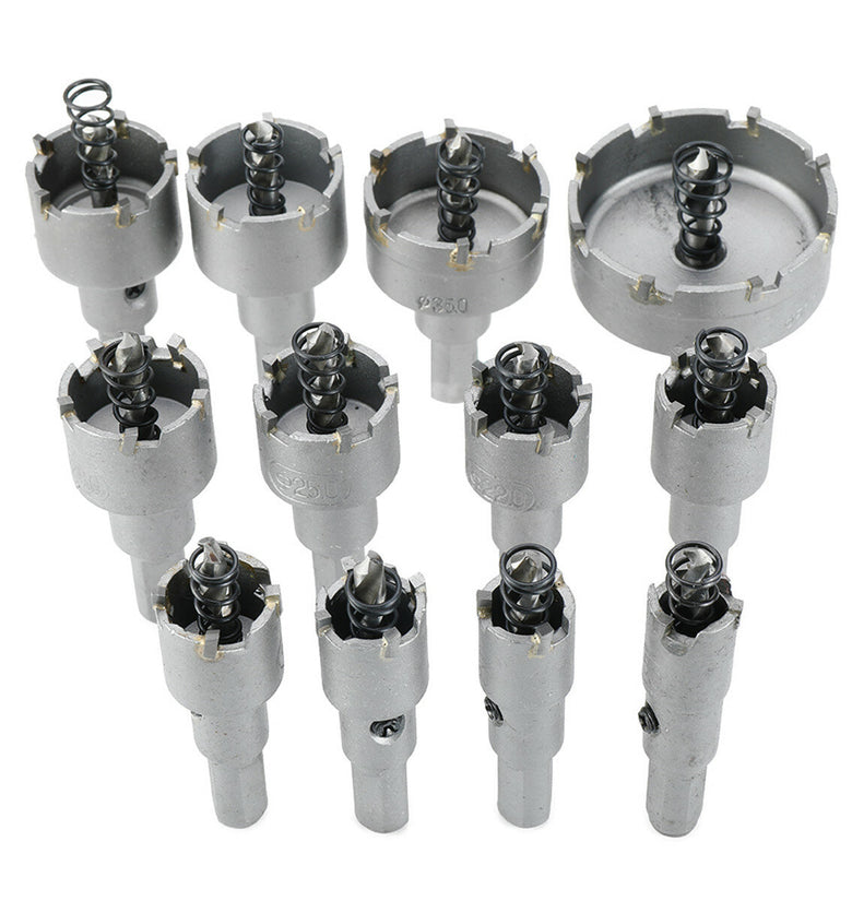 Drillpro Hole Saw Cutter Set - 15mm to 50mm - 12pcs 15mm-50mm Alloy Drill Bit for Wood Metal Cutting