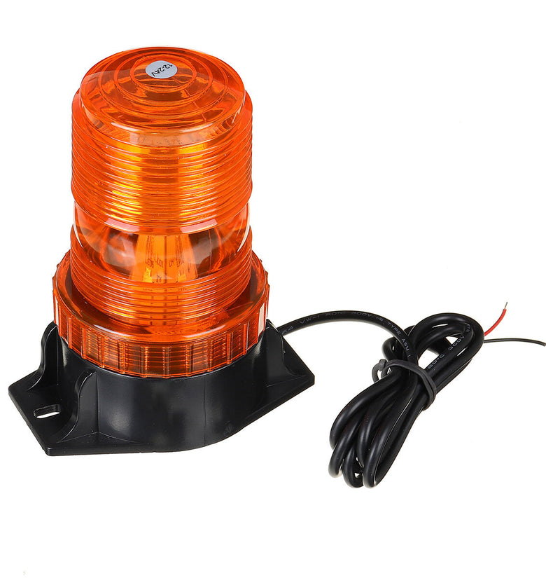 12V-24V 30 LED 5730 Rotating Flashing Amber Beacon Flexible Tractor Warning Light For ATV Boat Truck Agricultural Machiney Vehicle