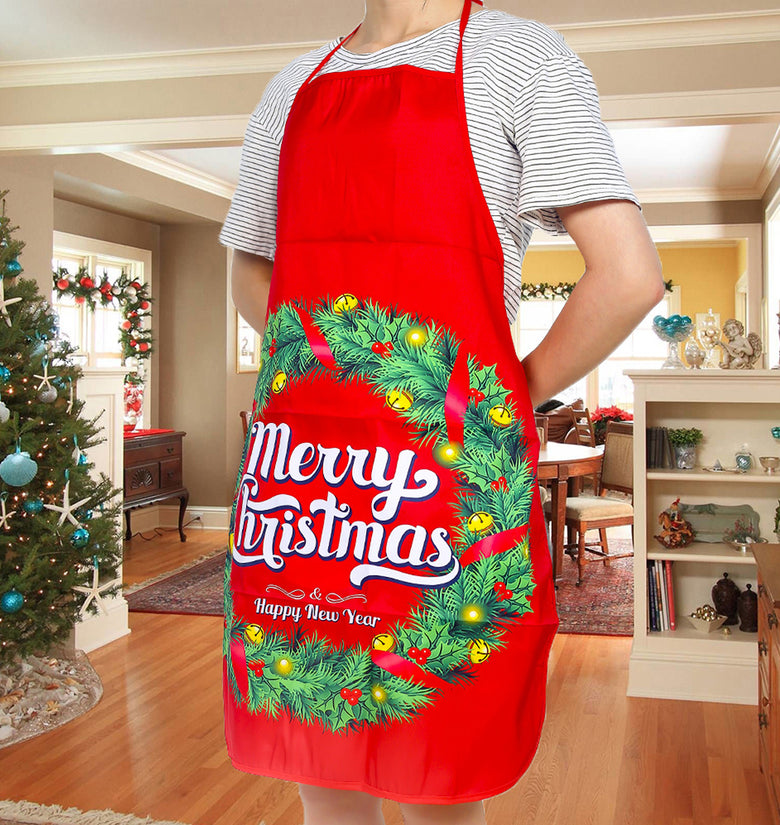 80 x 60cm 2020 New Year Christmas Christmas Apron Christmas Decorations for Kitchen Santa Claus Xmas Decor