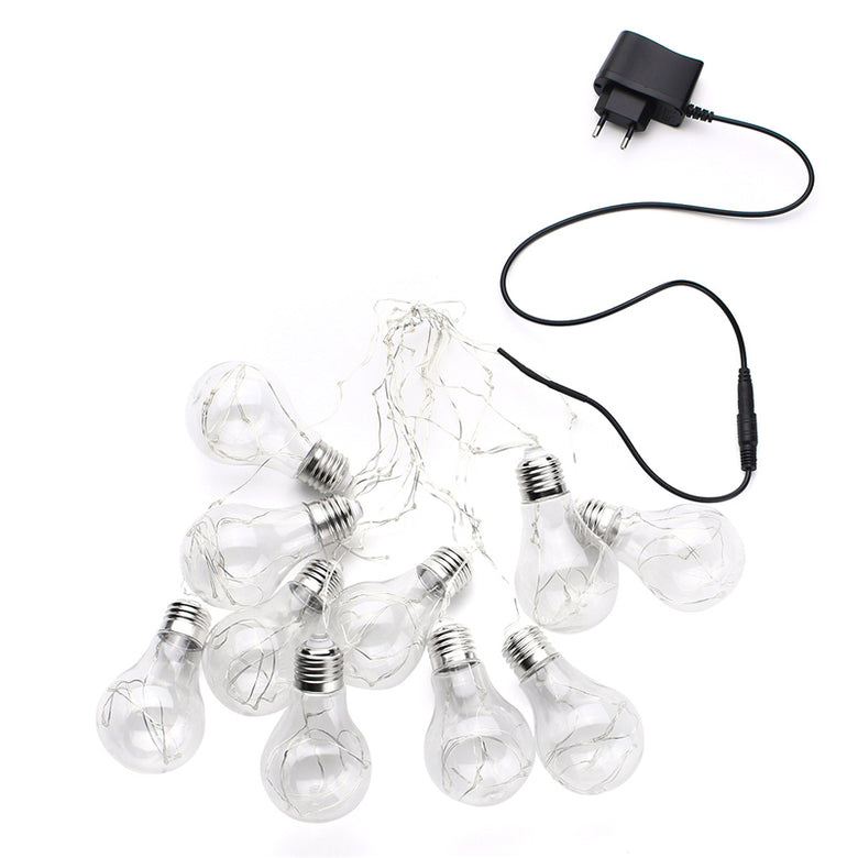 4M 10LEDs Bulb Shaped Indoor Outdoor Fairy String Light for Christmas Party AC100V-240V