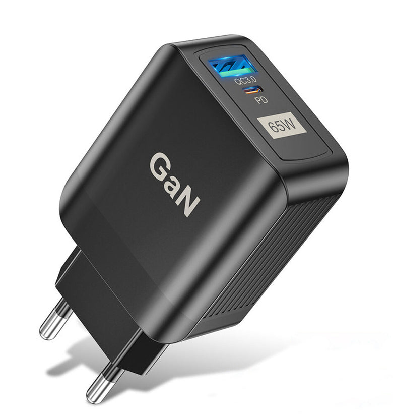 [GaN Tech]Uslion 65W 2-Port USB PD Charger Dual 33W USB-A PD3.0 QC3.0 PPS Fast Charging Wall Charger Adapter EU Plug US Plug UK Plug for iPhon13 for Xiaomi 12 for Redmi K30 Pro for Samsung Galaxy S21