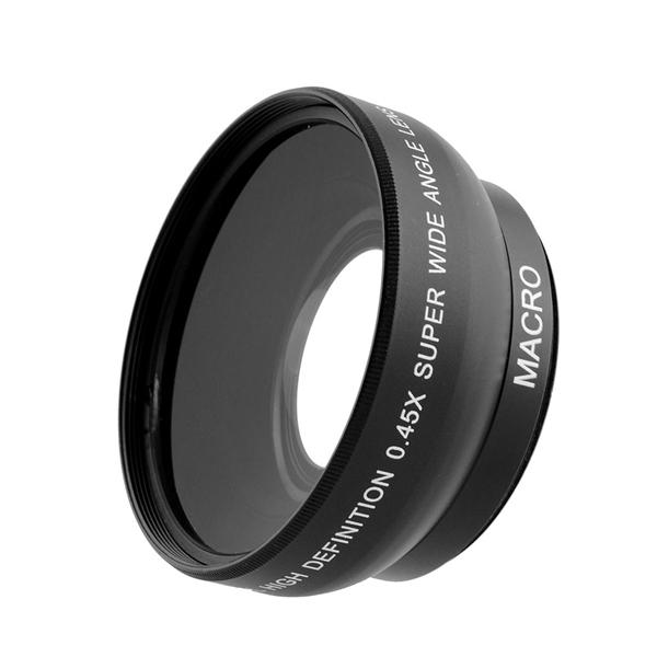 0.45x 52mm Super Fisheye Wide Angle Fixed Focus Lens For Canon Nikon Pentax Sony Minolta With 18-55m