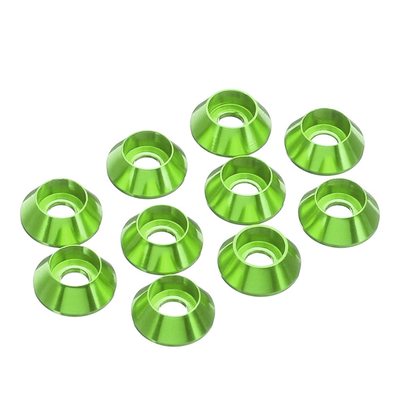 Suleve M4AN6 10Pcs M4 Cup Head Hex Screw Gasket Washer Nuts Aluminum Alloy Multicolor Optional