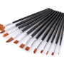 Zhuting ZN 0015A 12 Pcs Short Rod Copper Tube Nylon Writing Brush Supplies
