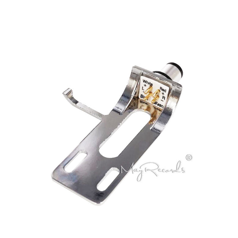 High-quality Universal Silver Turntable Headshell LP Phono Replacements 4 Pin with 4 Lead Wires for Most Turntables