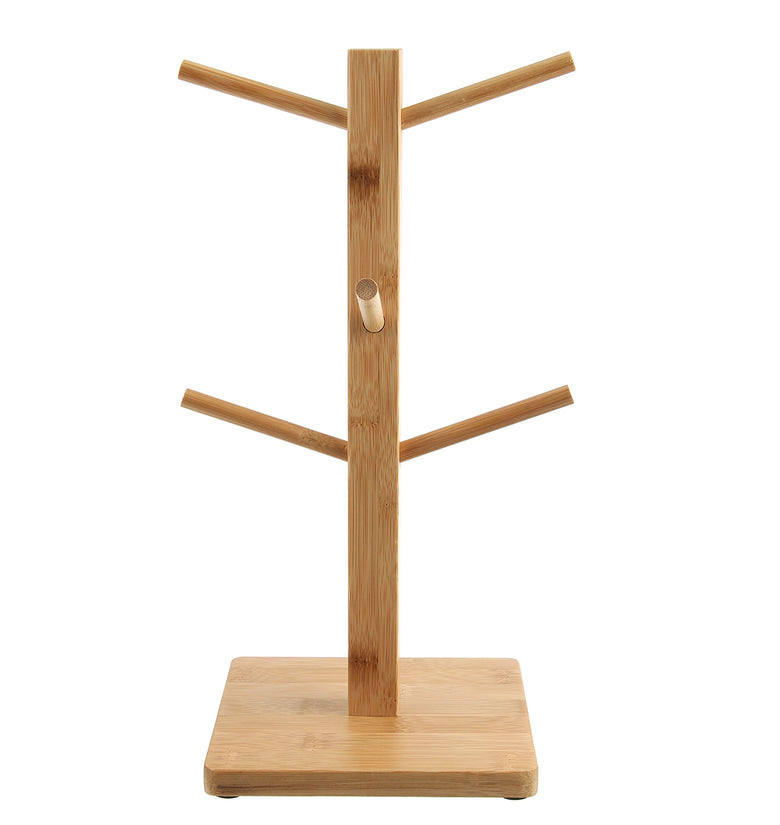 Wooden Cup Holder Teacup Mug Drain Rack Stand 6 Cups Drain Cup Hanging Stand Coffee Cup Display Stand