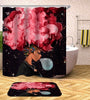 African Girl Bathroom Shower Curtain Soft Non-slip Bathroom Carpets Rugs Bath Mat Toilet Seat Cover