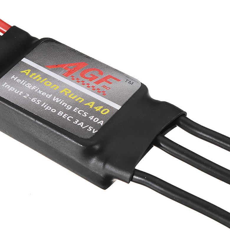 AGF Athlon Run A40 Mini 40A 2-6S Lipo Brushless ESC With 5V 3A BEC For RC Helicopter Airplane