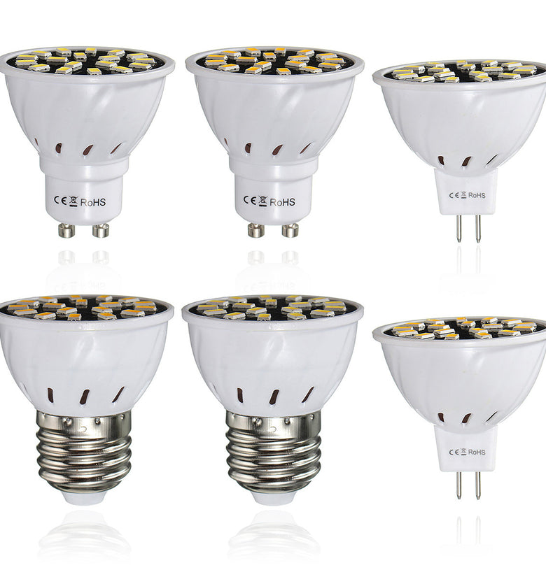 MR16 E27 GU10 LED Light Bulbs 5733 SMD 18 320LM Pure White Warm White Spot Lightt AC220V 3W