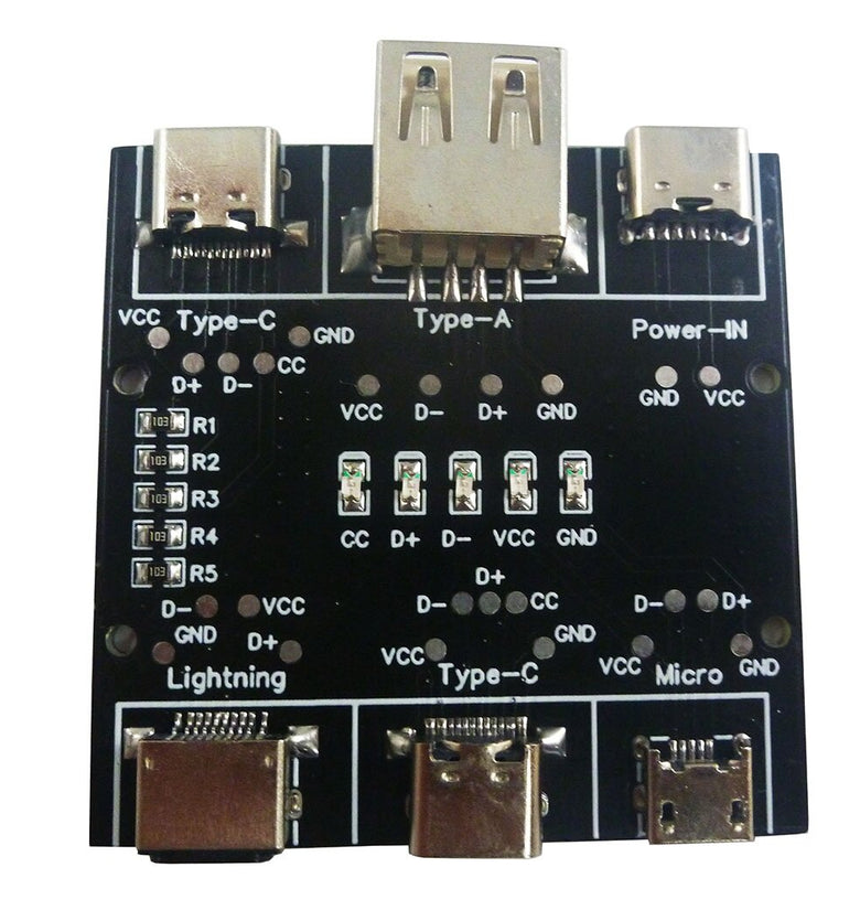 Multifunction USB Cable Tester USB A to Type-c Micro Lighting Short Circuit On-Off Data Cable Test Tool