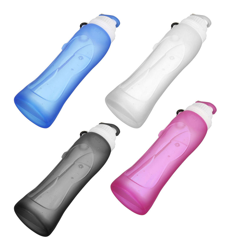 500ML Foldable Water Bottle Silicone BPA Free Kettle Drinking Bottle Outdoor Travel Running Hiking Cycling
