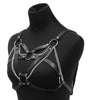 Goth Leather Body Harness Metal Chains Necklace Women Bra Top Chest Chain Belt Witch Gothic Punk Fashion Girl Festival Jewelry