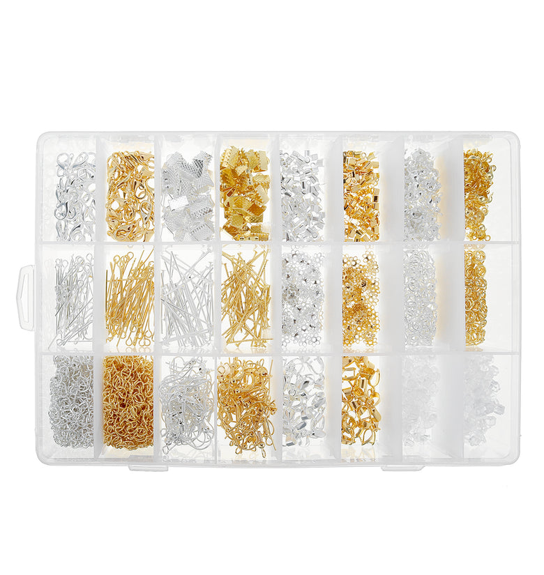 1963pcs Gold Silver Mixed Color Repair Metal Tools DIY Craft Supplies Set Jewelry