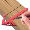 Aluminum Center Finder Woodworking Square 45/90 Degree Metric/Imperial Right Angle Line Gauge Durable Scribe Carpenter Ruler