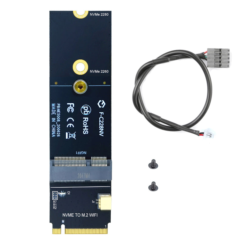WTXUP Apple/ NGFF M2 Network Card to NVME/SATA SSD Adapter Card WiFi bluetooth Card to M+B/M Key Adapter
