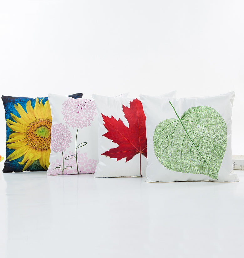 Honana WX-D7 45x45cm Silk Soft Vintage Leaves Flower Throw Pillow Case Waist Cushion Cover