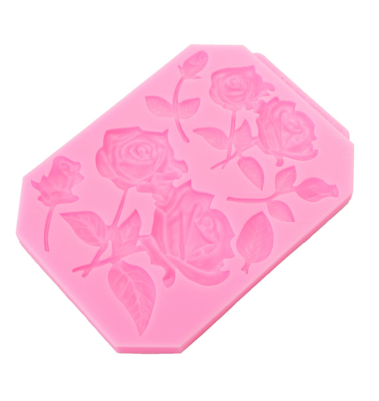 Food Grade Silicone Cake Mold DIY Chocalate Cookies Ice Tray Baking Tool Rose Shape