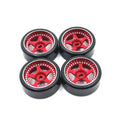 4PCS Upgraded Metal Rims Wheels Tires 27mm for Wltoys 284131 284161 K969 K989 KYOSHO MINI-Z MINI-Q 1/28 Drift RC Cars Vehicles Models Parts