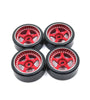 4PCS Upgraded Metal Rims Wheels Tires 27mm for Wltoys 284131 284161 K969 K989 KYOSHO MINI-Z MINI-Q 1/28 Drift RC Cars Vehicles Models Parts