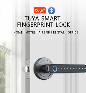 Tuya Smart Door bluetooth Lock Intelligent Anti-theft Door Lock Dynamic Password APP Fingerprint Key Unlock Home Lock