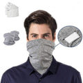 Adult Gray Head Face Neck Gaiter Tube Bandana Scarf Cover  Carbon Filters For Motorcycle Racing Outdoor Sports