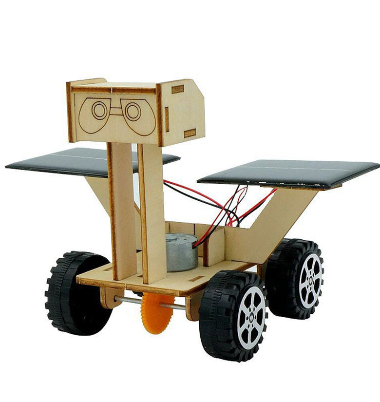 DIY 3D Wooden Puzzle Toys Handmade Assembly Solar Moon Rover Power Robot Model Scientific Early Learning Puzzle Toys for Kids