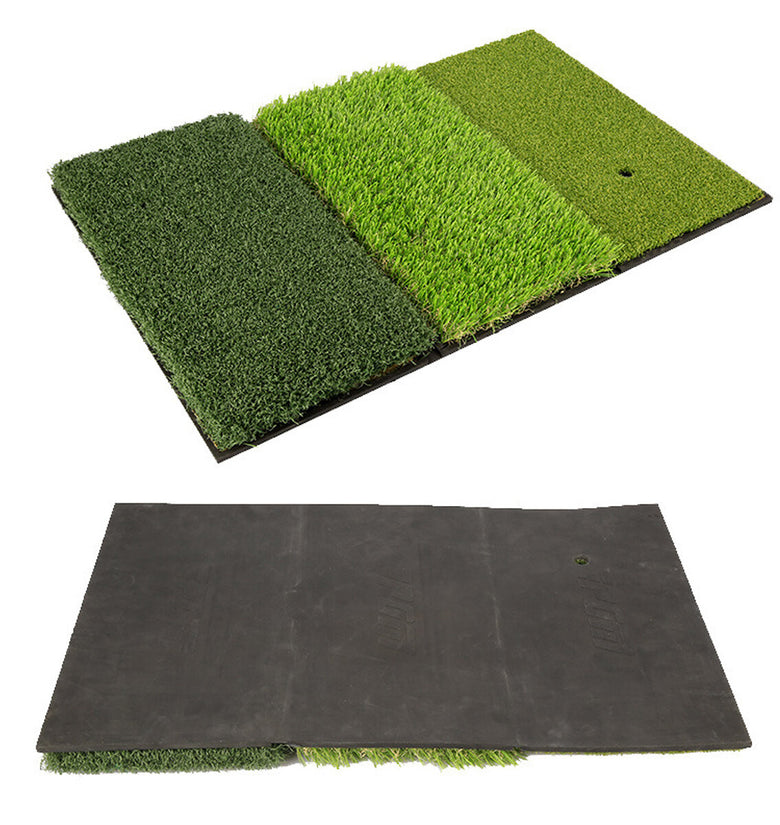 64*41CM 3-in-1 Golf Hitting Mat Multi-Function Tri-Turf Golf Practice Training for Chipping Practice Indoor/Outdoor Golf Training Tools