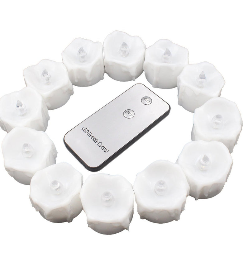 12PCS LED Flickering Candle Tea Light With Remote Control for Home Garden Balcony Decor