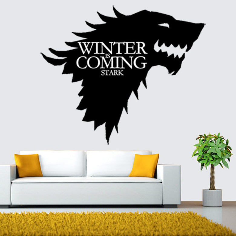 T-5 Game Of Thrones  Stark Family  Emblem Ice Wolf Wall Stickers Engraved Wall Stickers