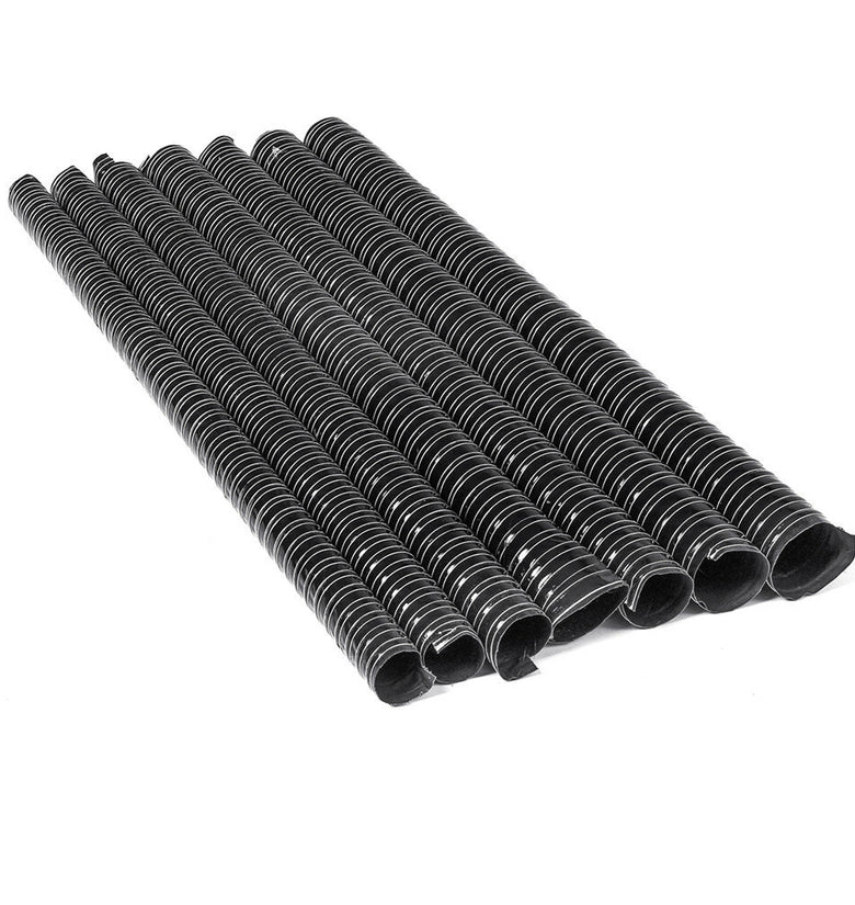 Black Air Ducting Pipe Flexible Silicone Hose 1M Length Hot And Cold Cooling Transfer Extractor