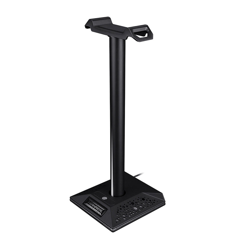 YEAHREAL Gaming Headset Stand Dual USB Port 3.5mm Audio Port RGB Touch Control Removable Headphone Stand Holder