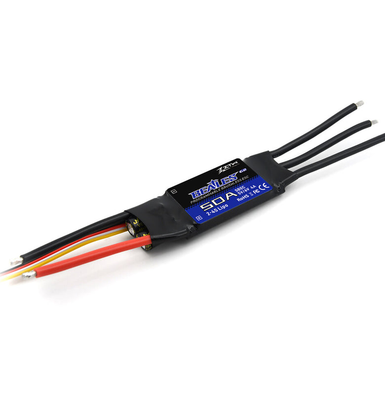 ZTW 32 Bit Beatles G2 50A 2-4S Brushless ESC With 5V/6V 4A SBEC For Fixed Wing RC Airplane