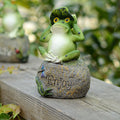 1PC Peace Hope Enjoy Frogs Fairy Garden Statues Art Figurines Outdoor Patio Ornament