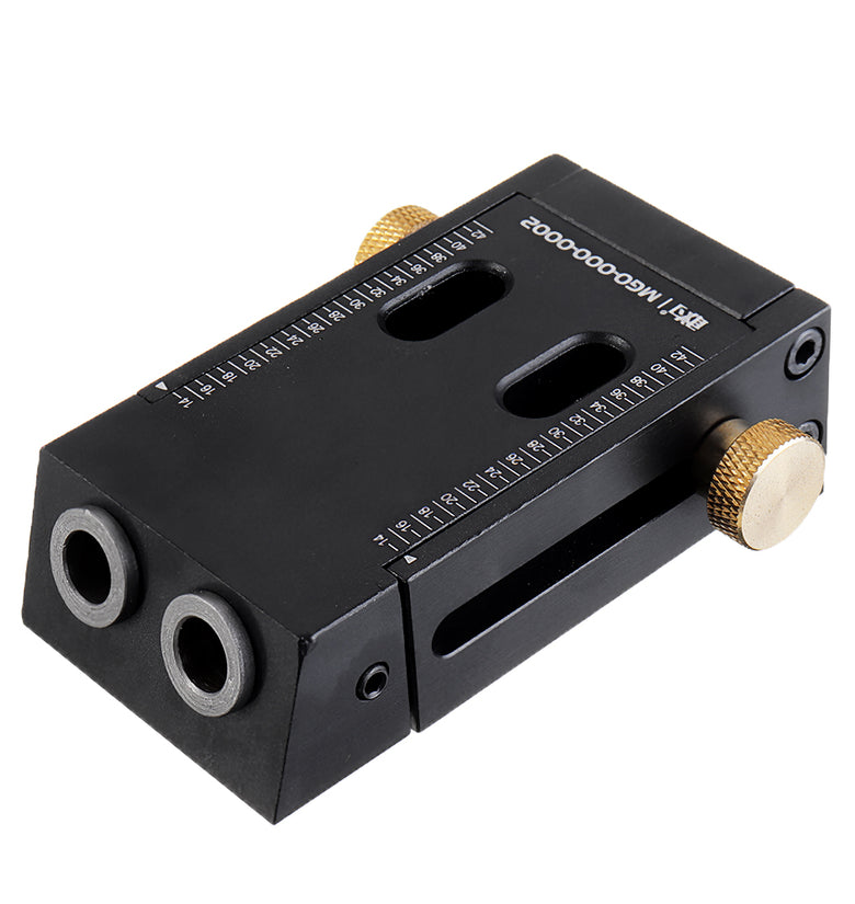 Woodworking Aluminum Alloy Pocket Hole Jig 9mm Carpentry Hole Puncher Locator Angle Drill Guide with Step Drill Bit Set