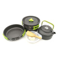 10 PCS 2-3 Person Camping Cookware Set Outdoor Tableware Kit With 800ML Teapot/Cooking Pot/Frying Pan