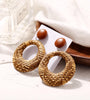 African Hallow Braided Circle Earring Retro Style Ear Drop Earring For Women