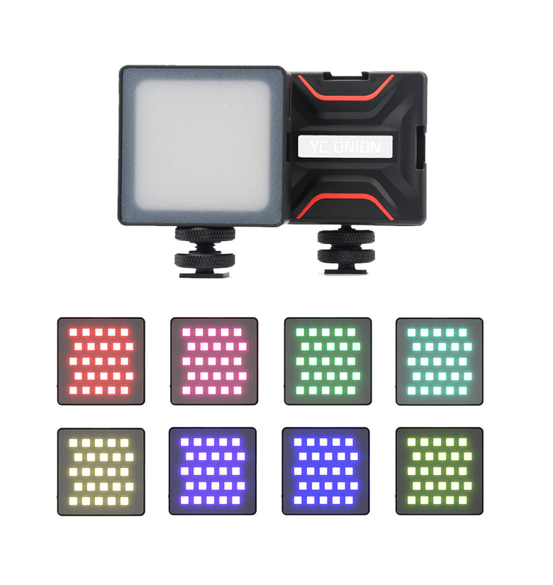 YC Onion BROWNIE RGB LED Video Light 3200K-6000K Mini Light Photography Studio Video Dimmable Fill Light for DSLR Camera Mobile Phone Live Broadcast