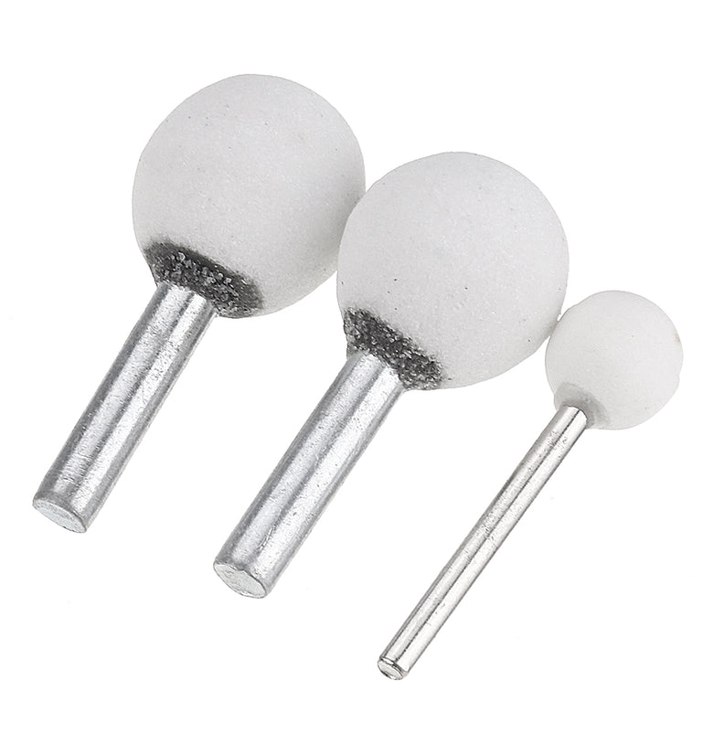 Drillpro 10pcs 3x12/6x22/6x25mm Abrasive Mounted Grinding Stone Spherical Head Wheel Abrasive Tools for Rotary Tool