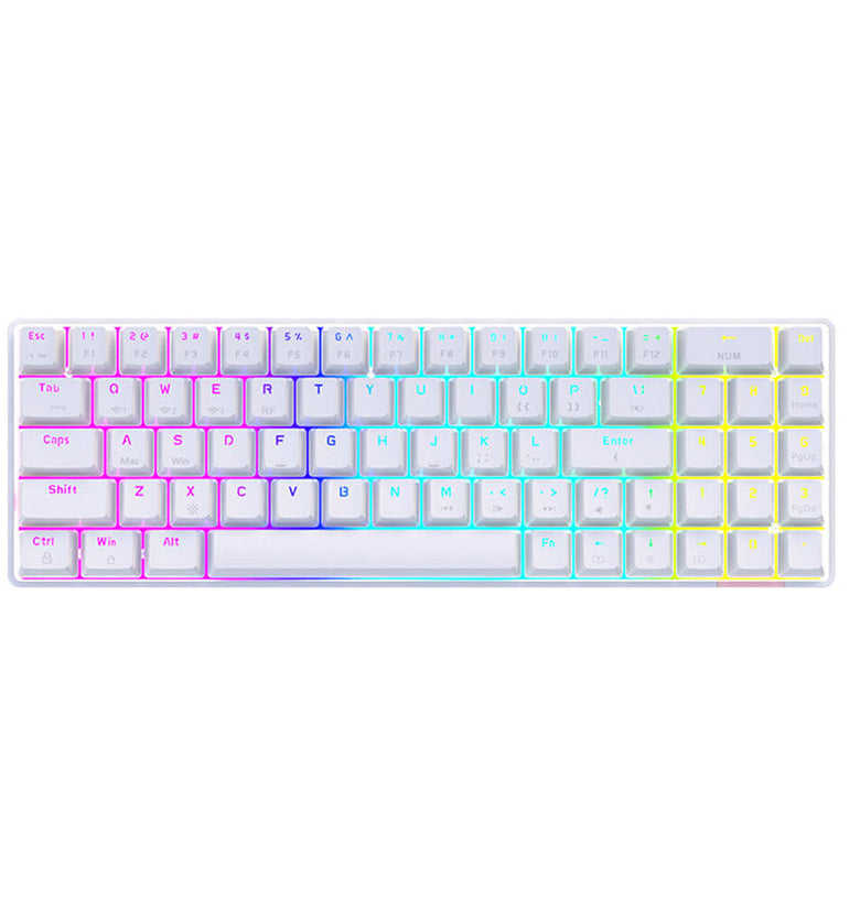 Ajazz AK692 Mechanical Keyboard 69 Keys ABS Translucent Keycaps Triple-Mode bluetooth 5.0+2.4G Wireless+Type-C Wired Hot-Swappable Blue/Brown/Red Switch Macro Programming Musical Rhythm RGB Backlit Gaming Keyboard